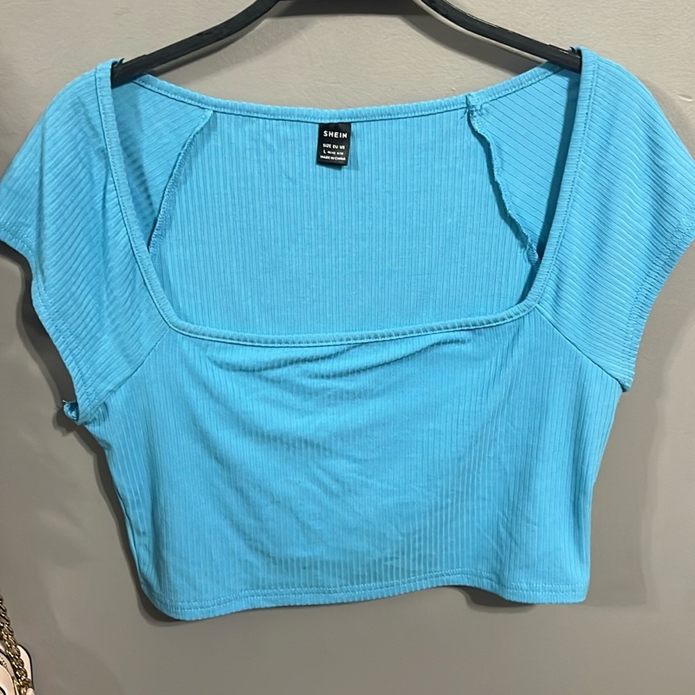 Shein Square Neck Crop Tee